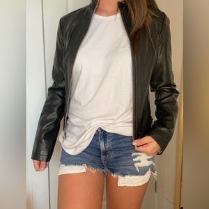 Black Faux Leather Jacket - Black Rivet